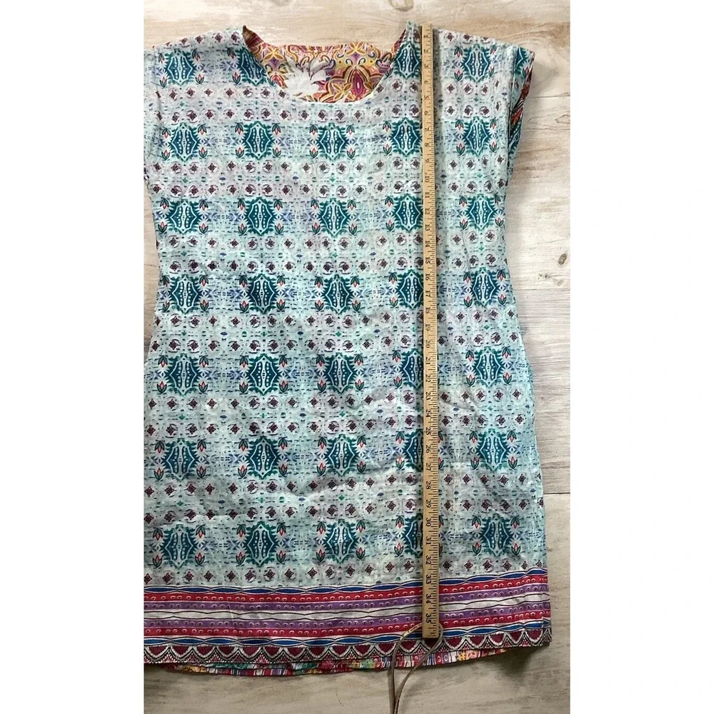 Orientique Naturally Australian Reversible Dress Women's Medium Cotton‎ Boho - Picture 5 of 9